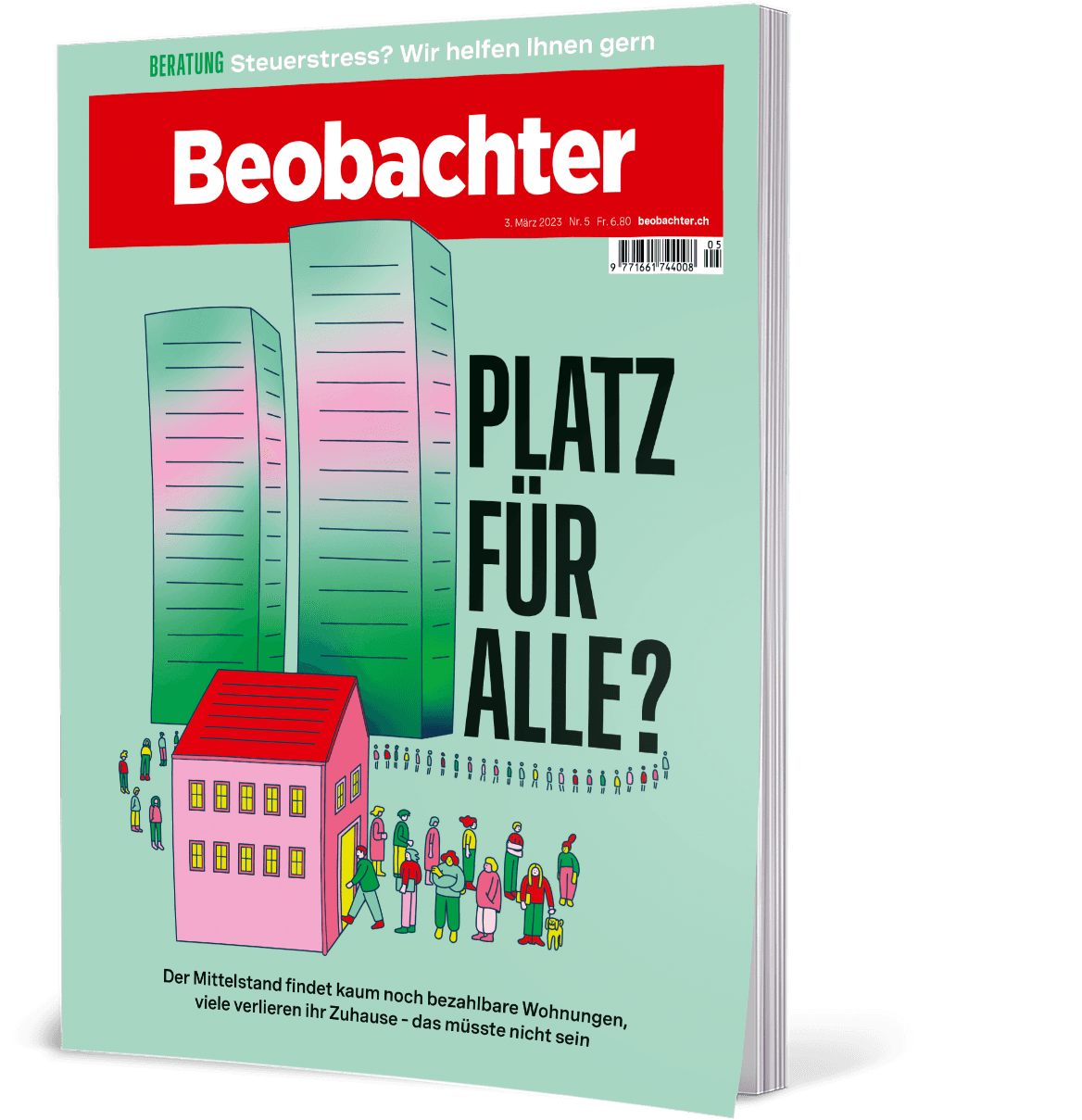 Beobachter | Cover <h2>Spannende Geschichten, hilfreiches Wissen und Rat zu jeder Lebenslage</h2>
<p>Der Beobachter ist eine Schweizer Institution mit einer einzigartigen Kombination an inhaltlicher Breite und rechtlicher Kompetenz. Seit fast 100 Jahren setzt sich der Beobachter engagiert und hartnäckig für eine funktionierende Schweiz ein. Der Beobachter ist auch als<strong> </strong><a href="https://epaper.beobachter.ch/?_gl=1*ym6grl*_ga*NzE3MzUyNDc2LjE2ODg0NjQyMjk.*_ga_WFMBJKTFVH*MTY5MTM5ODQ2Ny44My4xLjE2OTE0MDI3NzEuMC4wLjA.#/main/dynamic?scope" target="_blank" rel="noopener">E-Paper</a> und in der App erhältlich. Auf <a href="https://www.beobachter.ch/" target="_blank" rel="noopener">beobachter.ch</a> geniessen Sie zudem als Abonnent Zugang zu allen Artikeln und werbefreies Lesen.</p>
<p>Ein hilfreiches Erklärvideo für die Registrierung auf der Webseite und zum E-Paper finden Sie <a href="https://youtu.be/rujPDG_rlGs" target="_blank" rel="noopener">hier.</a></p>