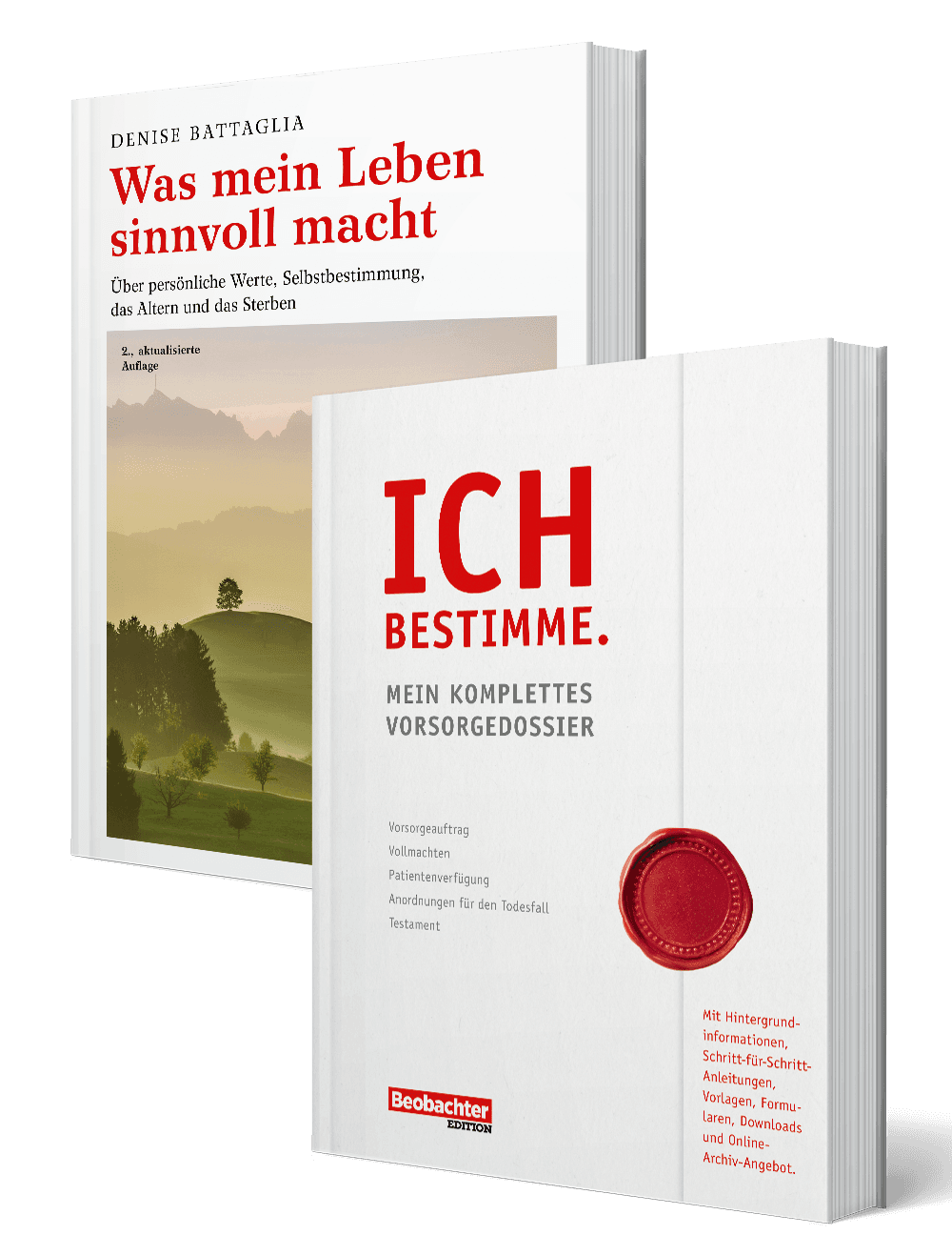 Buch Was mein Leben sinnvoll macht und Ich bestimme «Was mein Leben sinnvoll macht» und «Ich bestimme. Mein komplettes Vorsorgedossier.»